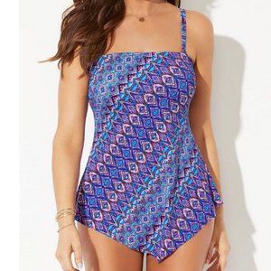 Nwt Swimsuits For All Scarf Bandeau Tankini Top Plus Size 24